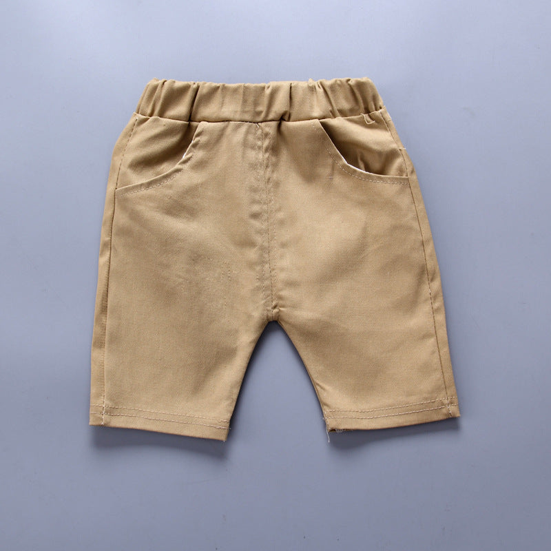 Anchor printed boy boy suit Korean short sleeve spring summer children's wear