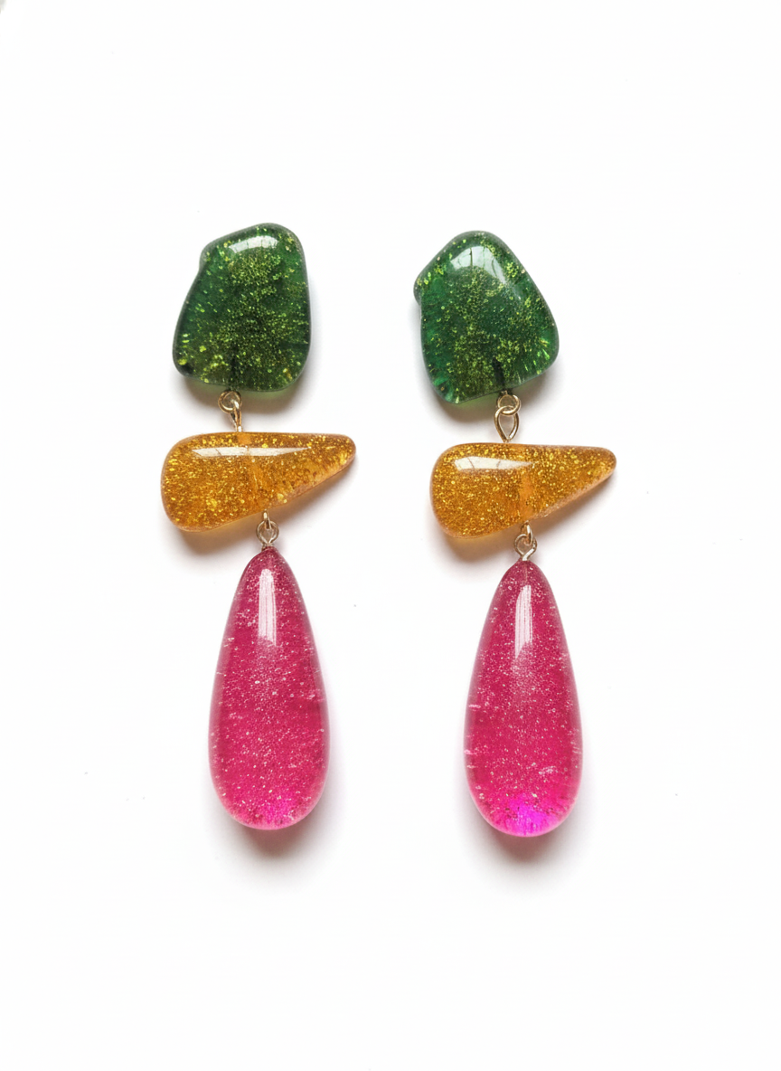 Multicolor Resin Earrings